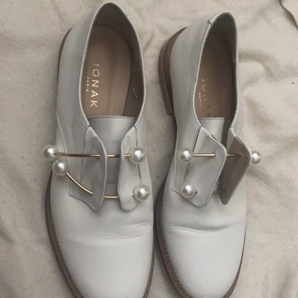 Jonak cream loafers with pearls size 9 - Picture 2 of 3